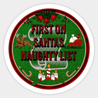 santas naughty list Sticker